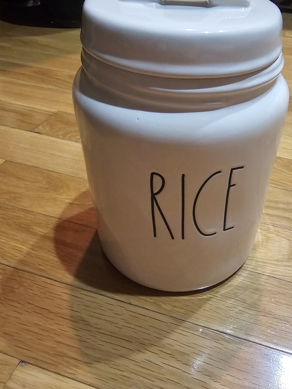 Rae Dunn Artisan Collection By Majenta White Ceramic Canister  RICE
